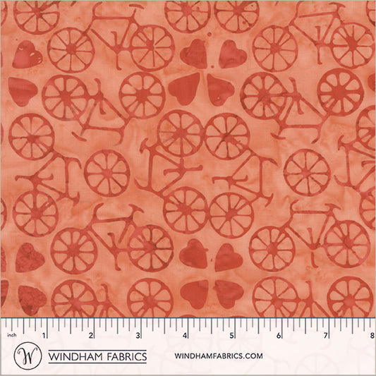 Dutch Days Batiks by Shayla Wolf of Sassafras Lane Designs - Bicycle Love Blush 749Q-2