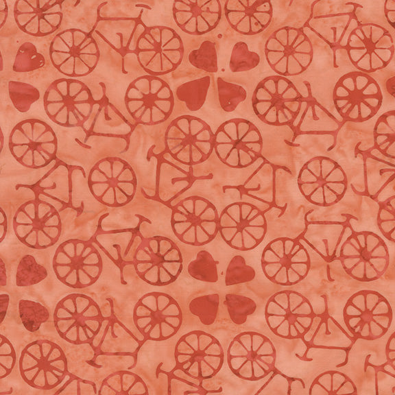 Dutch Days Batiks by Shayla Wolf of Sassafras Lane Designs - Bicycle Love Blush 749Q-2
