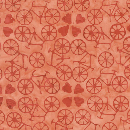 Dutch Days Batiks by Shayla Wolf of Sassafras Lane Designs - Bicycle Love Blush 749Q-2