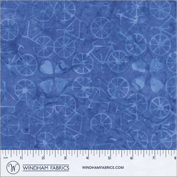 Dutch Days Batiks by Shayla Wolf of Sassafras Lane Designs - Bicycle Love Lapis 749Q-4