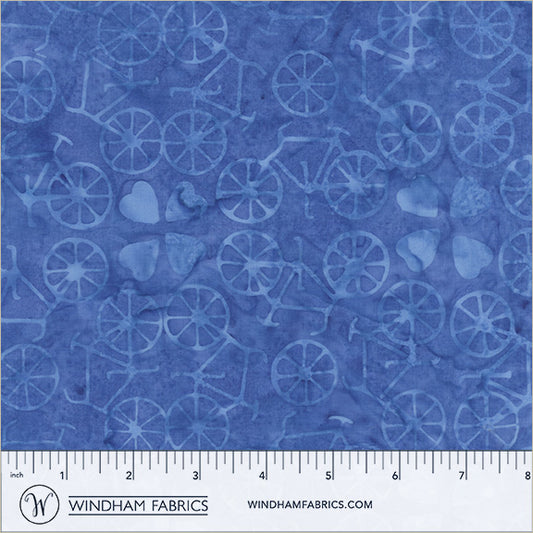 Dutch Days Batiks by Shayla Wolf of Sassafras Lane Designs - Bicycle Love Lapis 749Q-4