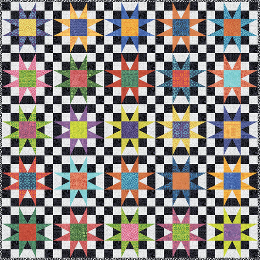 Dutch Days Batiks by Shayla Wolf of Sassafras Lane Designs - Cosmic Court Quilt Reference
