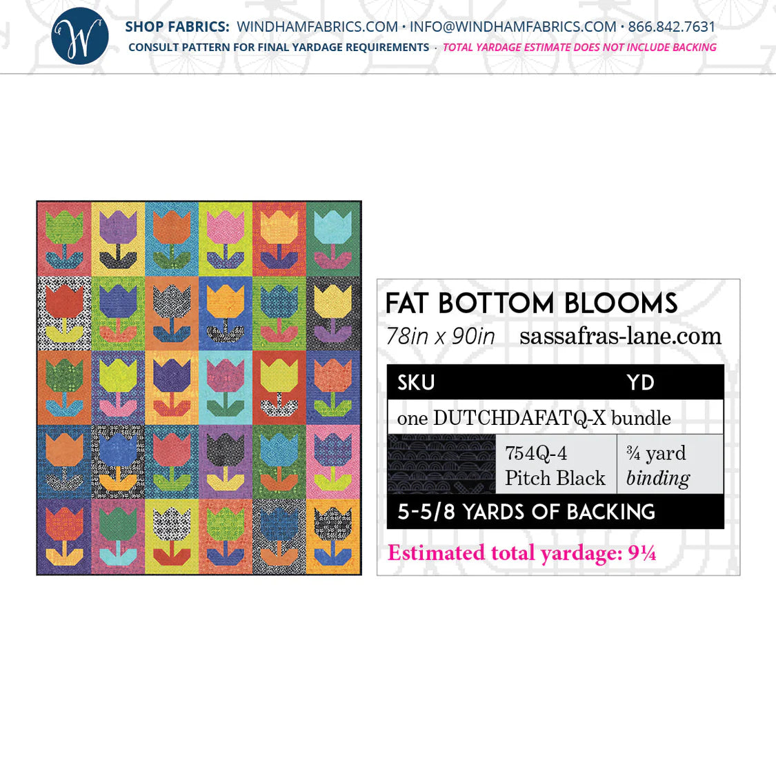 Dutch Days Batiks by Shayla Wolf of Sassafras Lane Designs - Fat Bottom Blooms Quilt Kit