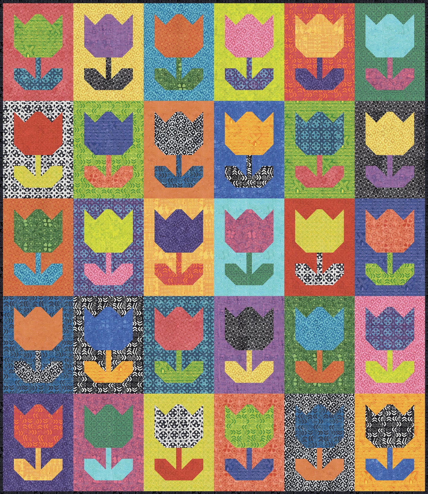 Dutch Days Batiks by Shayla Wolf of Sassafras Lane Designs - Fat Bottom Blooms Quilt Reference