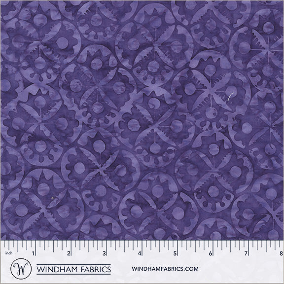 Dutch Days Batiks by Shayla Wolf of Sassafras Lane Designs - Flower Stamp Electric Indigo 746Q-1