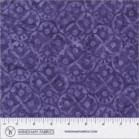 Dutch Days Batiks by Shayla Wolf of Sassafras Lane Designs - Flower Stamp Electric Indigo 746Q-1