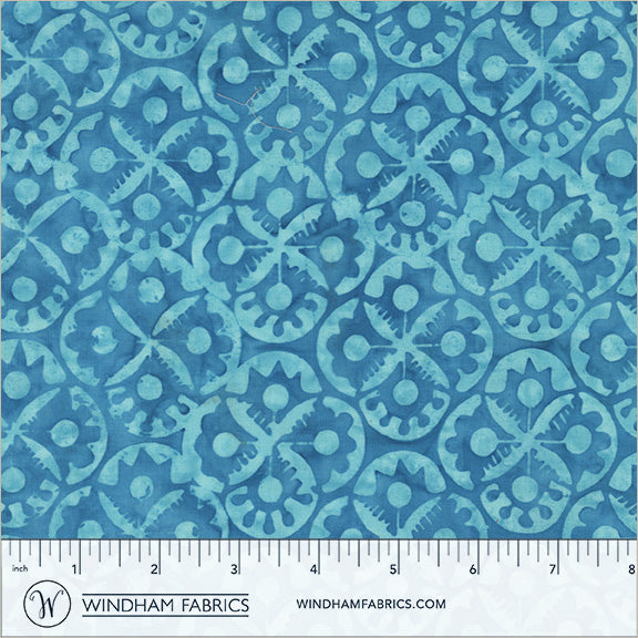 Dutch Days Batiks by Shayla Wolf of Sassafras Lane Designs - Flower Stamp Malibu 746Q-4