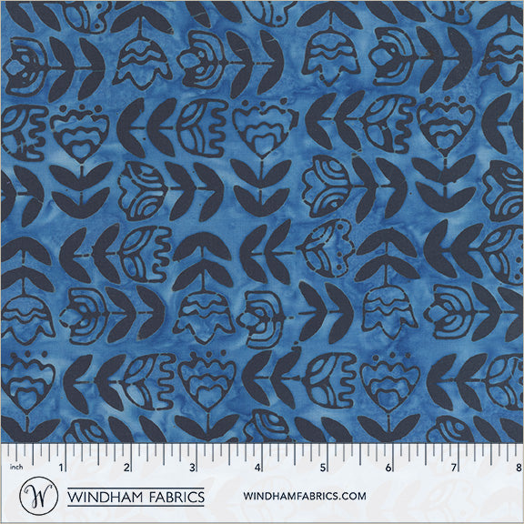 Dutch Days Batiks by Shayla Wolf of Sassafras Lane Designs - Tulip Study Delft 750Q-3