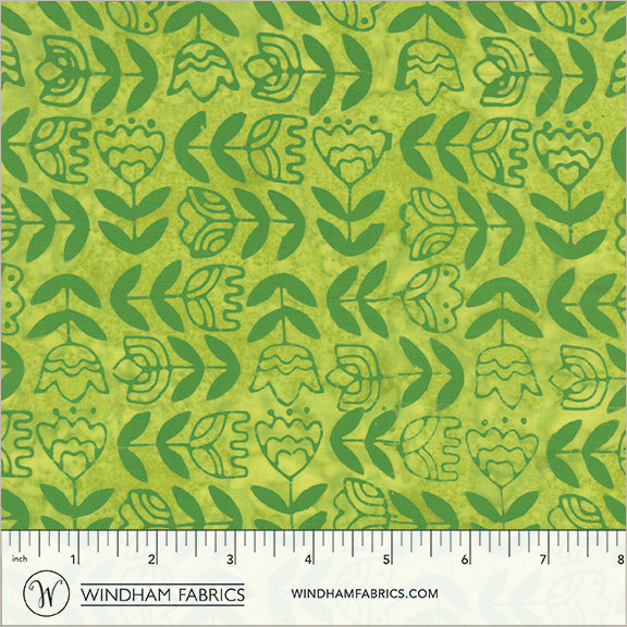 Dutch Days Batiks by Shayla Wolf of Sassafras Lane Designs - Tulip Study Sprout 750Q-2