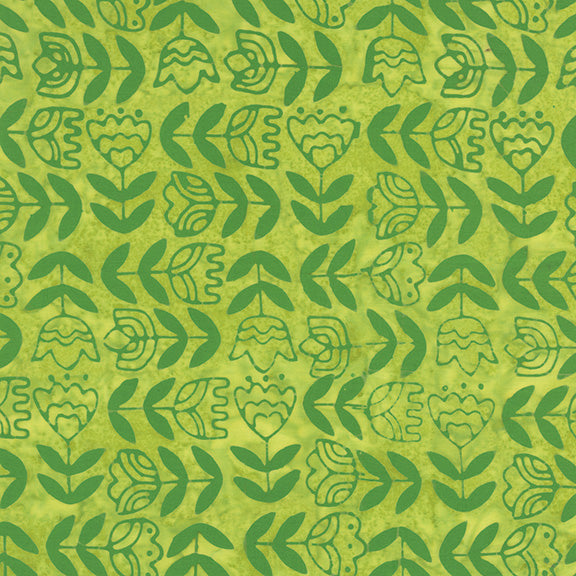 Dutch Days Batiks by Shayla Wolf of Sassafras Lane Designs - Tulip Study Sprout 750Q-2