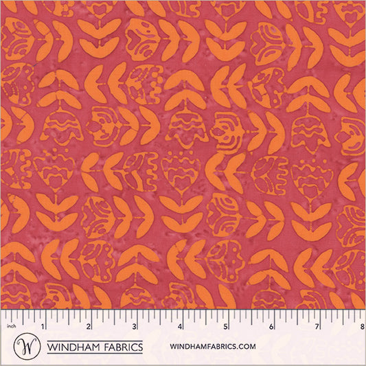 Dutch Days Batiks by Shayla Wolf of Sassafras Lane Designs - Tulip Study Strawberry 750Q-1