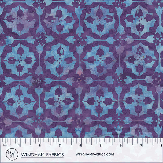 Dutch Days Batiks by Shayla Wolf of Sassafras Lane Designs - Tulip Tile Berry Blast 747Q-1