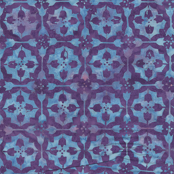 Dutch Days Batiks by Shayla Wolf of Sassafras Lane Designs - Tulip Tile Berry Blast 747Q-1