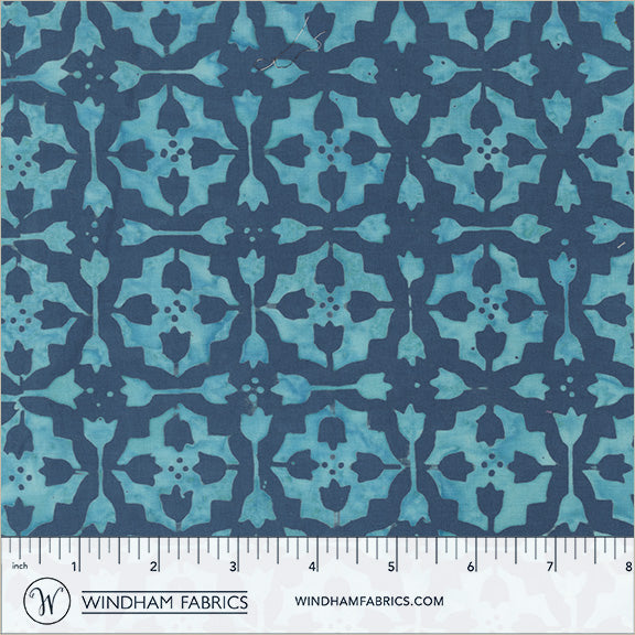 Dutch Days Batiks by Shayla Wolf of Sassafras Lane Designs - Tulip Tile Tropical Teal 747Q-3