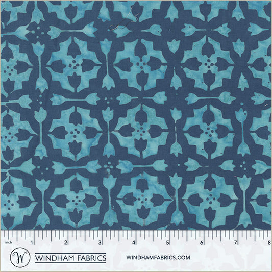 Dutch Days Batiks by Shayla Wolf of Sassafras Lane Designs - Tulip Tile Tropical Teal 747Q-3