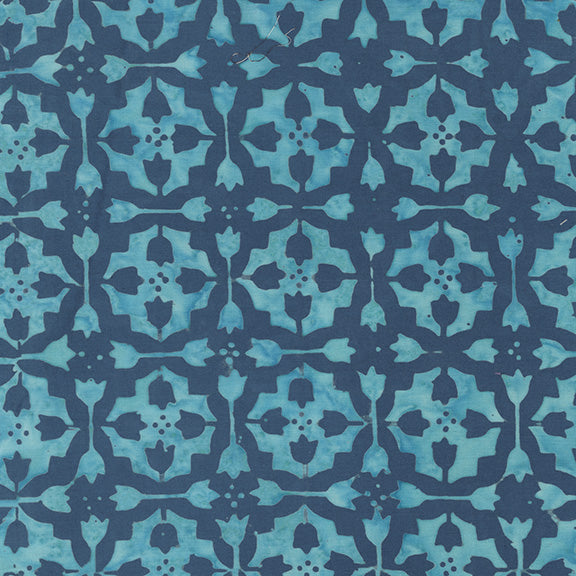 Dutch Days Batiks by Shayla Wolf of Sassafras Lane Designs - Tulip Tile Tropical Teal 747Q-3