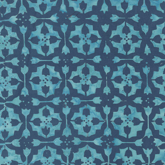 Dutch Days Batiks by Shayla Wolf of Sassafras Lane Designs - Tulip Tile Tropical Teal 747Q-3