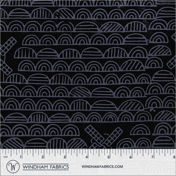 Dutch Days Batiks by Shayla Wolf of Sassafras Lane Designs - Windmills Pitch Black 754Q-4