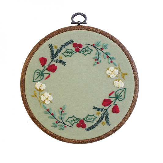 Botanical Wreath Cotton # EK-GPK16 Embroidery Kit - Special Order