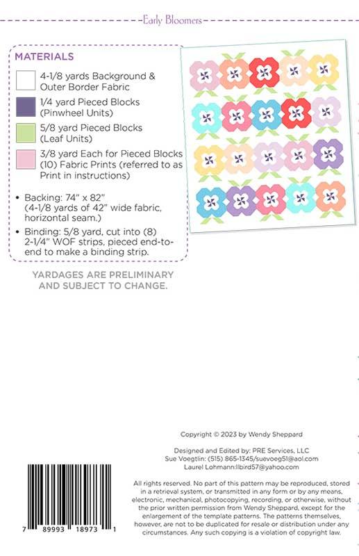 Early Bloomers Quilt Pattern by Wendy Sheppard