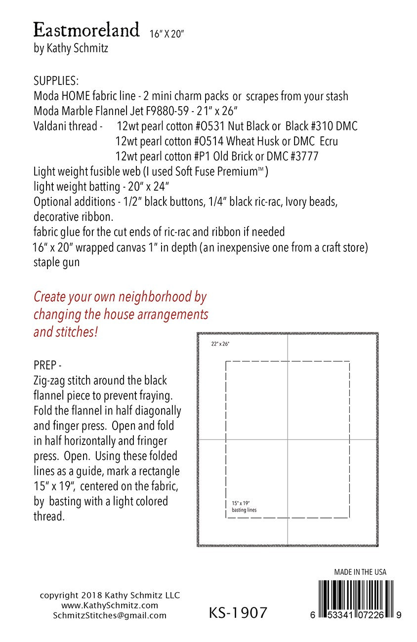 Eastmoreland Embroidery Pattern by Kathy Schmitz