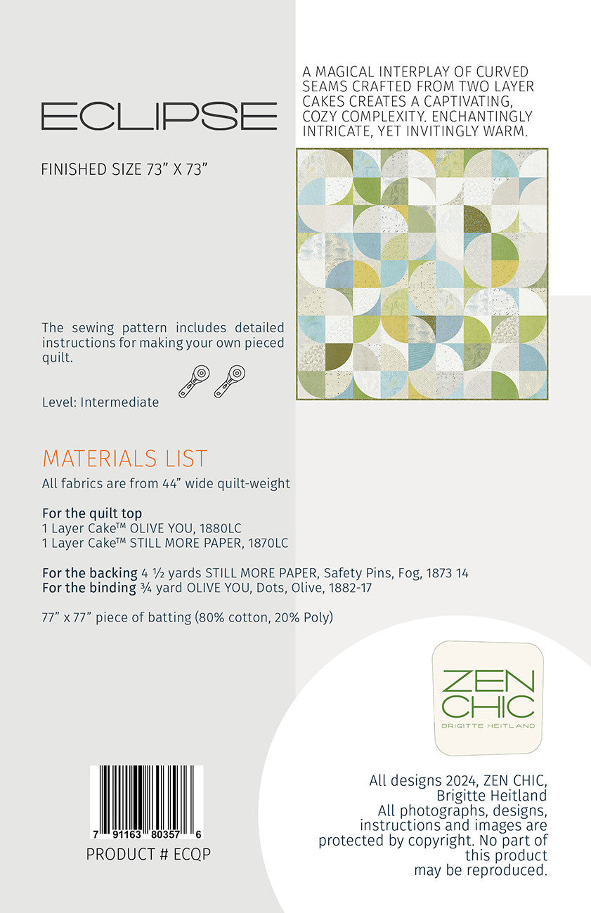 Eclipse Quilt Pattern by Zen Chic