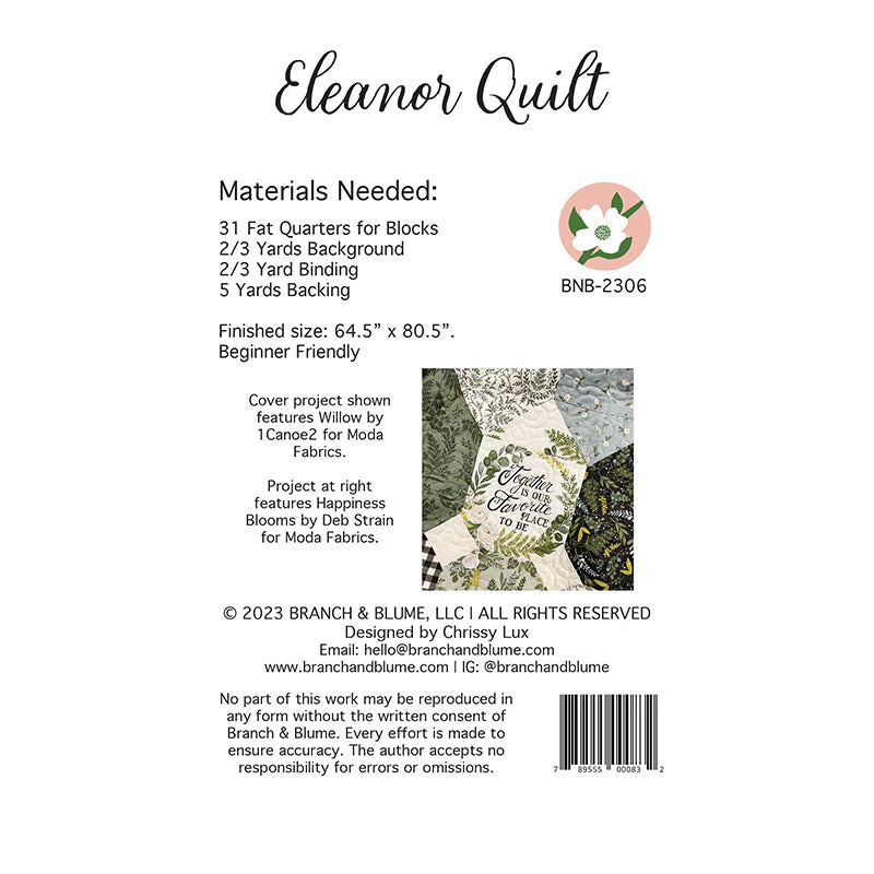 Eleanor Quilt Pattern - Special Order