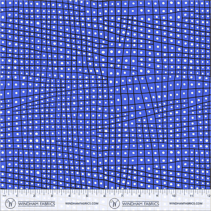 Electric Rainbow by Deborah Fisher : Dotted Check Cobalt 55657-7