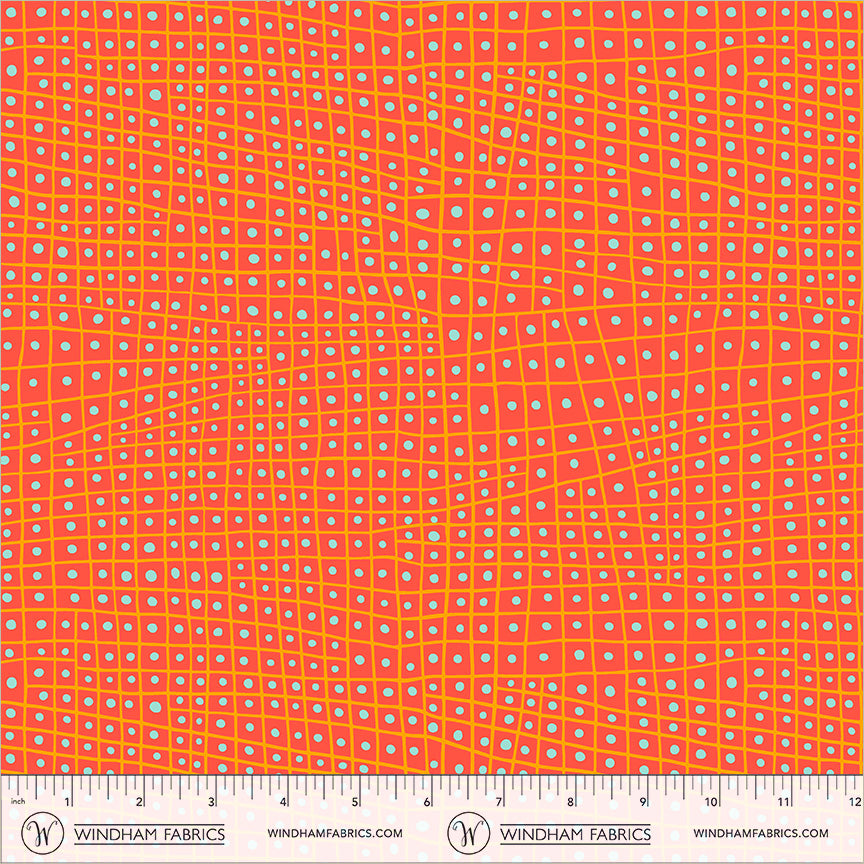 Electric Rainbow by Deborah Fisher : Dotted Check Orange 55657-15