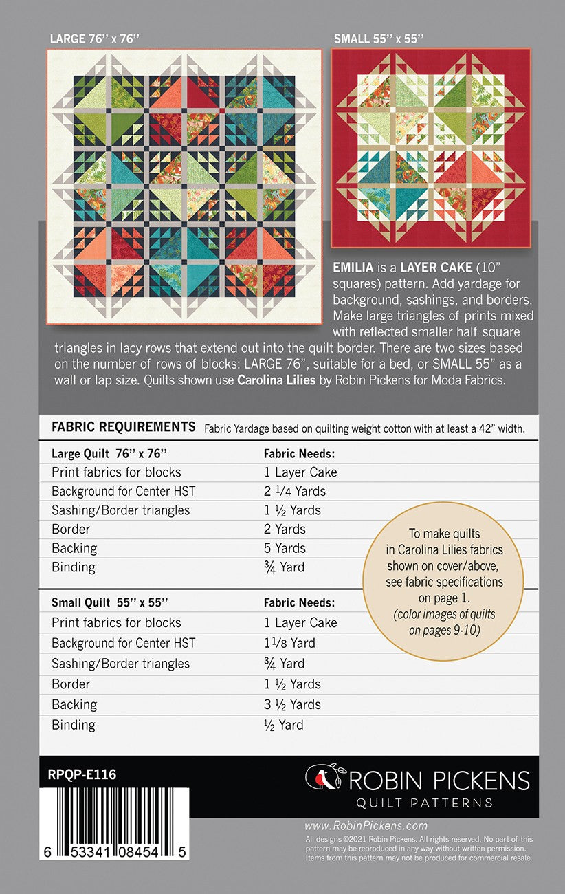 Emilia Quilt Pattern by Robin Pickens