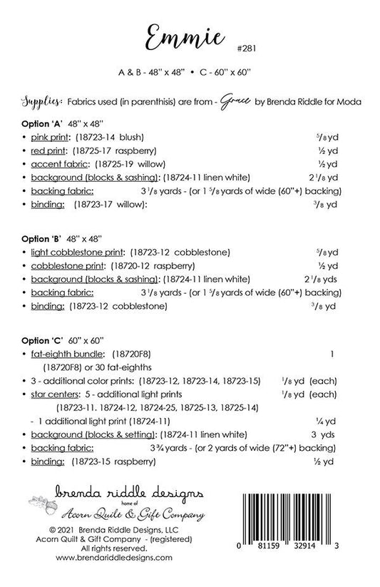 Emmie Quilt Pattern AQ 281 - Special Order