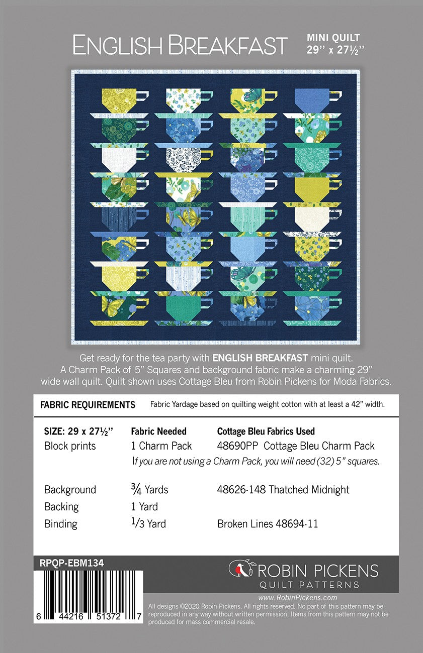 English Breakfast Mini Quilt Pattern by Robin Pickens