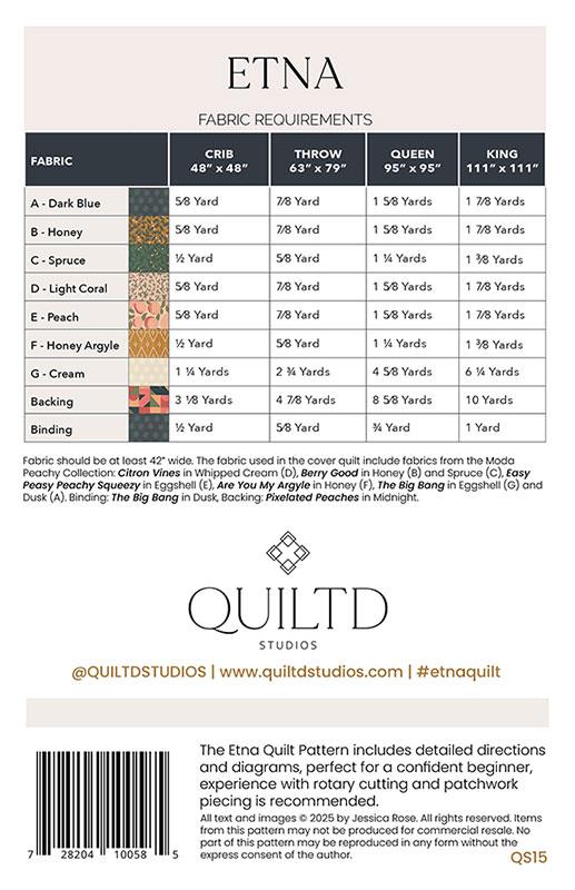 Etna Quilt Pattern by Quiltd Studios