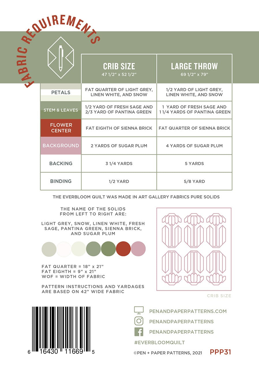 Everbloom Quilt Pattern by Pen + Paper Patterns