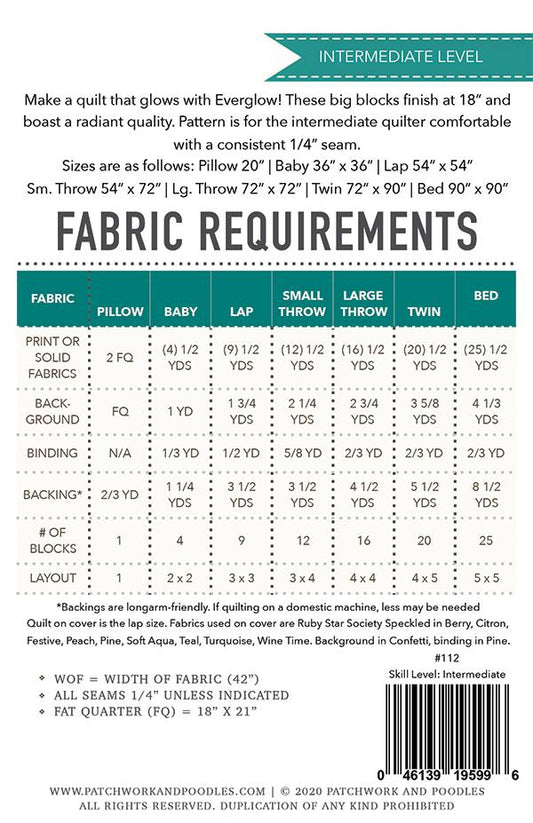 Everglow Pattern by Patchwork and Poodles