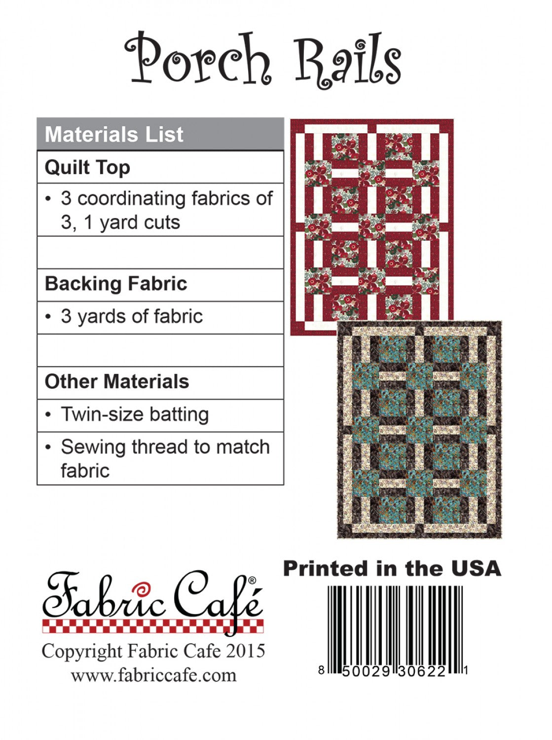 Porch Rails Pattern by Fabric Cafe