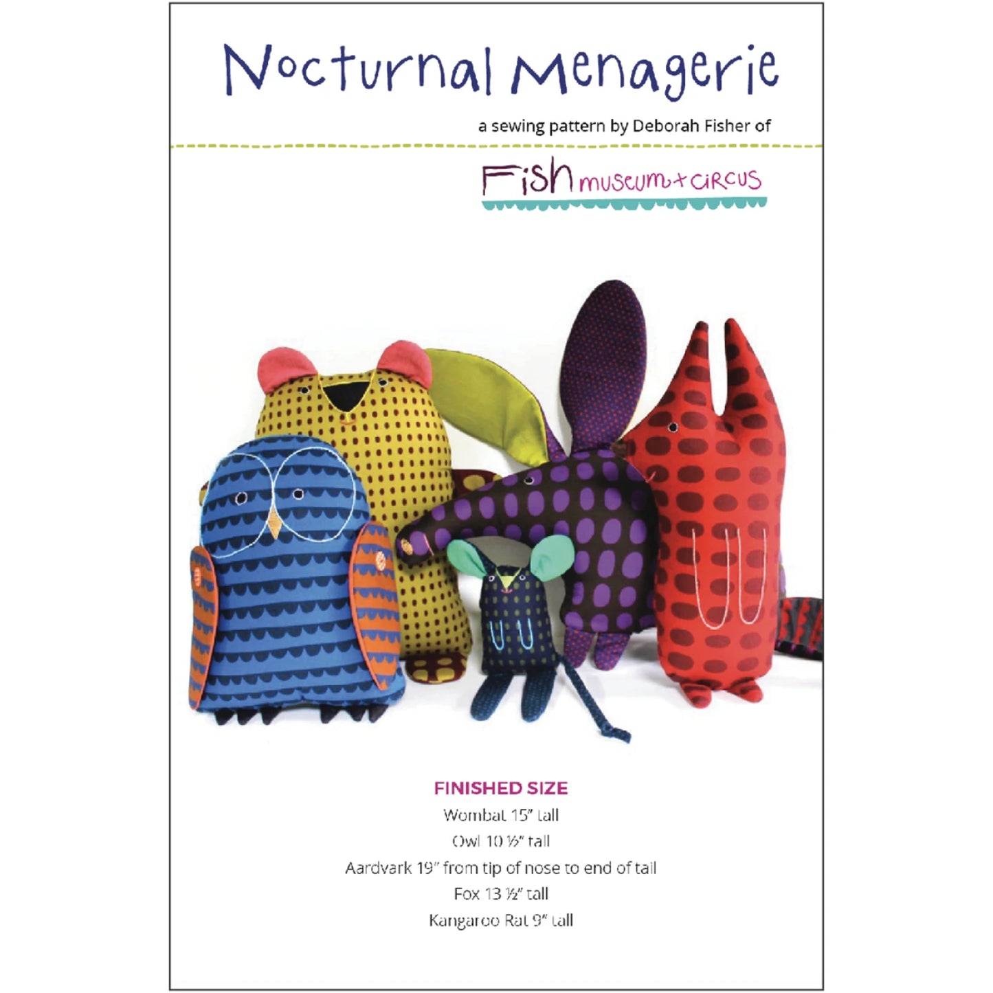 Nocturnal Menagerie Softies Pattern by Fish Museum + Circus