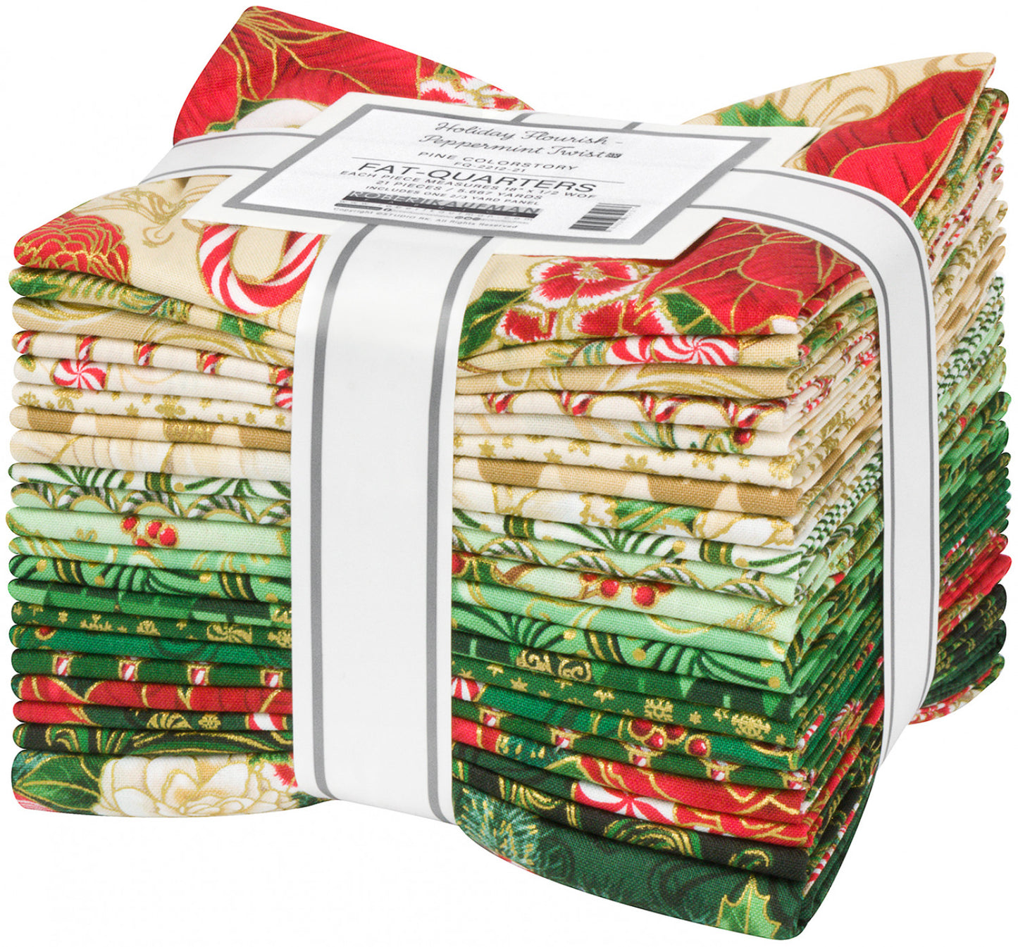 Holiday Flourish Peppermint Twist by RFK Collection - Fat Quarter Bundle -  Special Order (Expected July 2025)