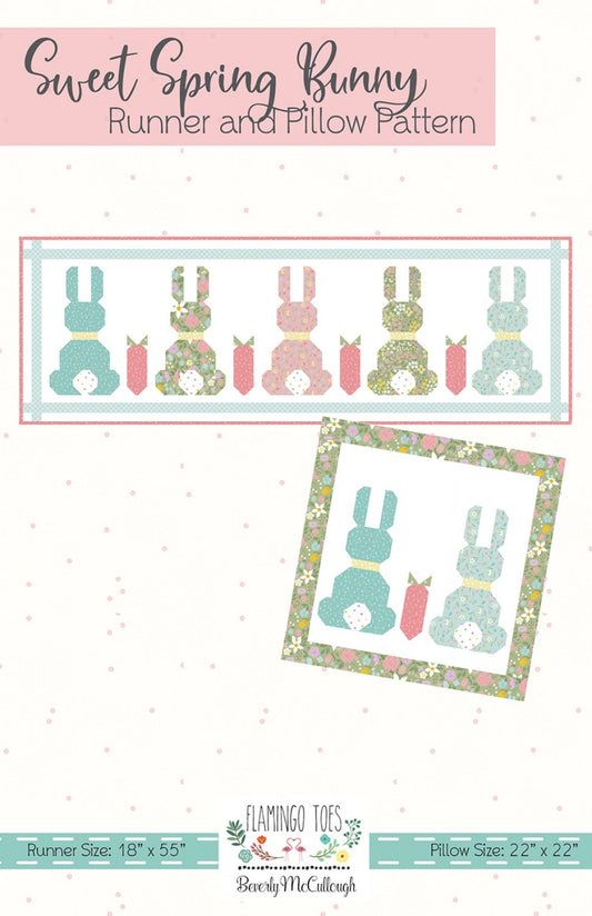 Sweet Spring Bunny Runner and Pillow Pattern # FT-8214SB - Special Order