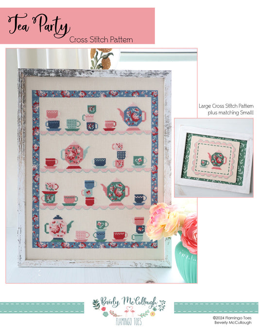 Tea Party Cross Stitch Pattern # FT-8436 - Special Order