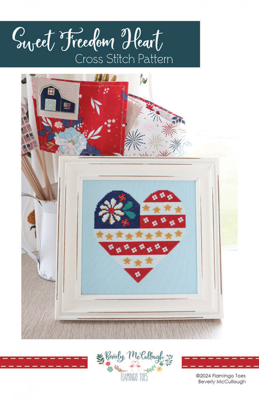 Sweet Freedom Heart Cross Stitch Pattern # FT-8467 - Special Order