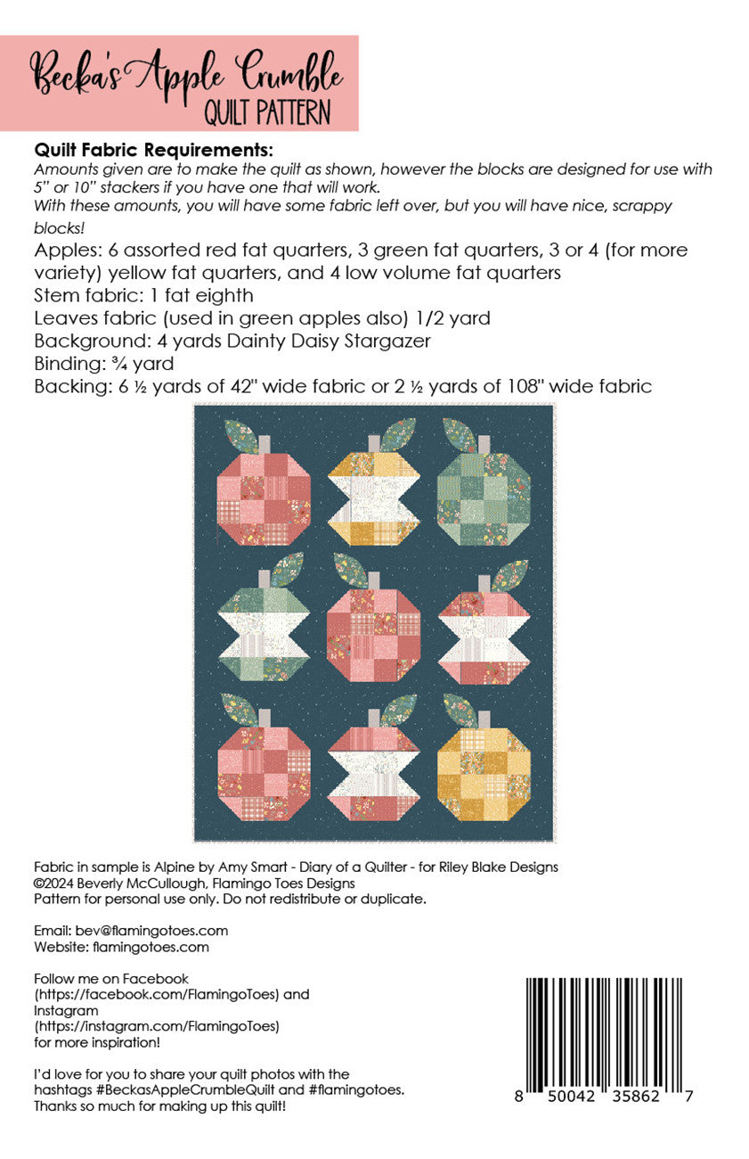 Becka's Apple Crumble Quilt # FT-8627 - Special Order