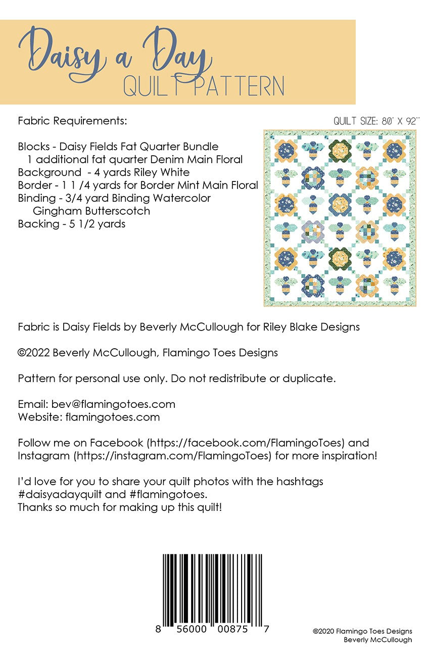 Daisy a Day Quilt Pattern # FT-8757 - Special Order (Exp 11/6/24)