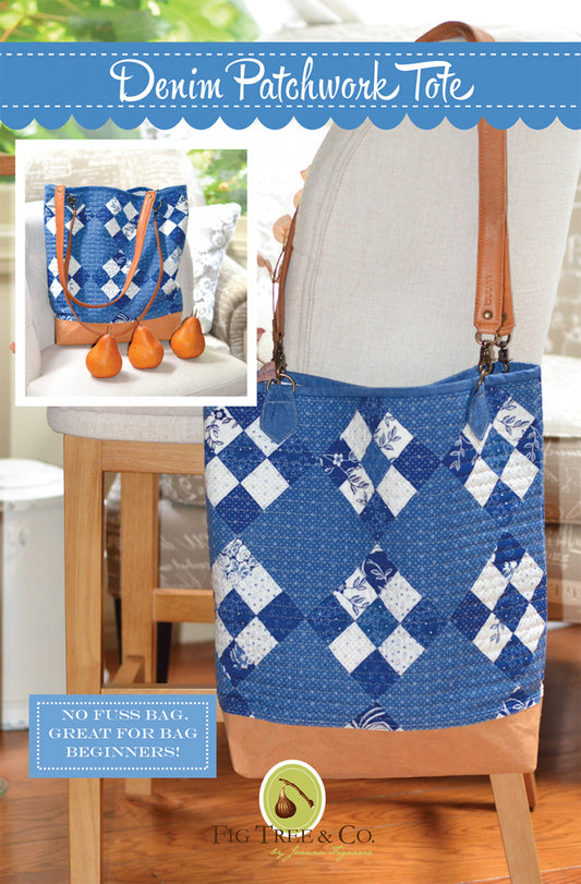 Denim Patchwork Tote # FTQ1994 - Special Order