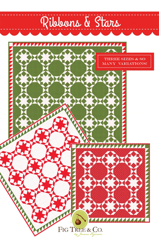 Ribbons & Stars Quilt Pattern by Fig Tree & Co.