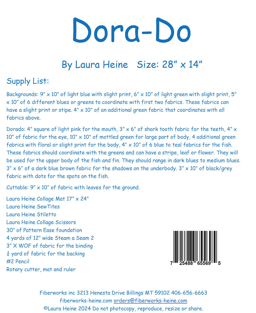 Dora-Do Collage Pattern by Laura Heine # FWLHDDO - Special Order