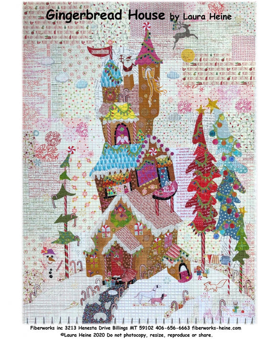 Gingerbread House Collage Pattern by Laura Heine # FWLHGINGERBREADHOUSE - Special Order