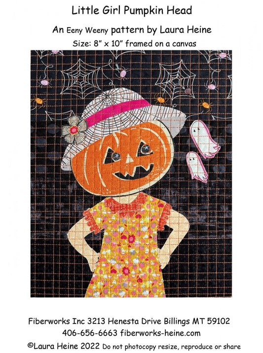 Little Girl Pumpkin Head Collage Pattern by Laura Heine # FWLHLGPHEAD - Special Order