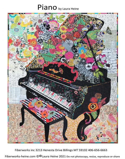 Piano Collage Pattern by Laura Heine # FWLHPIANO - Special Order