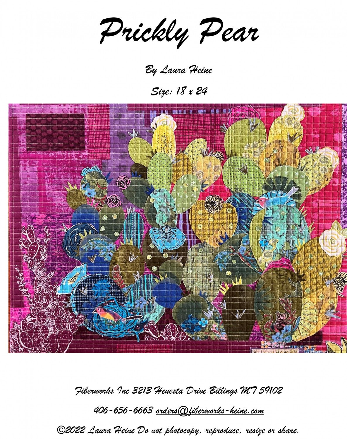 Prickly Pear Collage Pattern by Laura Heine # FWLHPP - Special Order